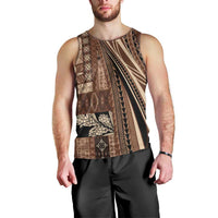 Pasifika Women's Day - Samoa Siapo Malu Tattoo Inspired Men Tank Top Brown