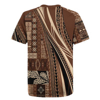 Pasifika Women's Day - Samoa Siapo Malu Tattoo Inspired Rugby Jersey Brown