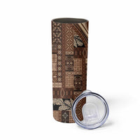 Pasifika Women's Day - Samoa Siapo Malu Tattoo Inspired Skinny Tumbler Brown
