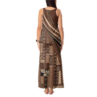 Pasifika Women's Day - Samoa Siapo Malu Tattoo Inspired Tank Maxi Dress Brown