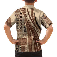 Pasifika Women's Day - Samoa Siapo Malu Tattoo Inspired Kid Hawaiian Shirt Beige