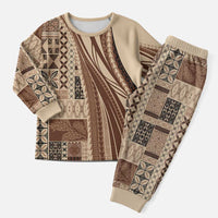 Pasifika Women's Day - Samoa Siapo Malu Tattoo Inspired Pajama Set Beige