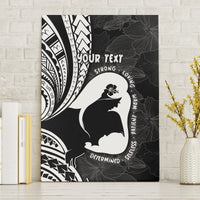 Mother's Day Canvas Wall Art Polynesia Vintage Hibiscus - Black