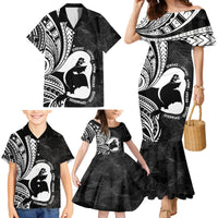 Mother's Day Family Matching Mermaid Dress and Hawaiian Shirt Polynesia Vintage Hibiscus - Black LT7 - Polynesian Pride
