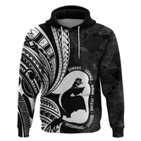 Mother's Day Hoodie Polynesia Vintage Hibiscus - Black