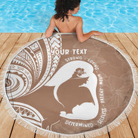 Mother's Day Beach Blanket Polynesia Vintage Hibiscus - Brown