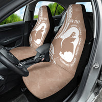 Mother's Day Car Seat Cover Polynesia Vintage Hibiscus - Brown