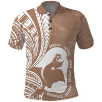 Mother's Day Polo Shirt Polynesia Vintage Hibiscus - Brown