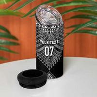 2025 Rugby Championship New Zealand Custom 4 in 1 Can Cooler Tumbler Poutama Motifs LT7 - Polynesian Pride