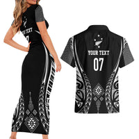 2025 Rugby Championship New Zealand Custom Couples Matching Short Sleeve Bodycon Dress and Hawaiian Shirt Poutama Motifs LT7 - Polynesian Pride