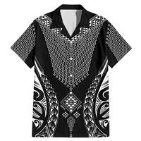 2025 Rugby Championship New Zealand Custom Family Matching Mermaid Dress and Hawaiian Shirt Poutama Motifs LT7 Dad's Shirt - Short Sleeve Black - Polynesian Pride