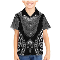 2025 Rugby Championship New Zealand Custom Family Matching Mermaid Dress and Hawaiian Shirt Poutama Motifs LT7 Son's Shirt Black - Polynesian Pride