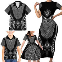 2025 Rugby Championship New Zealand Custom Family Matching Short Sleeve Bodycon Dress and Hawaiian Shirt Poutama Motifs LT7 - Polynesian Pride