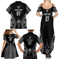 2025 Rugby Championship New Zealand Custom Family Matching Summer Maxi Dress and Hawaiian Shirt Poutama Motifs LT7 - Polynesian Pride
