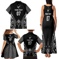 2025 Rugby Championship New Zealand Custom Family Matching Tank Maxi Dress and Hawaiian Shirt Poutama Motifs LT7 - Polynesian Pride