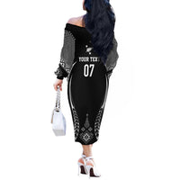 2025 Rugby Championship New Zealand Custom Off The Shoulder Long Sleeve Dress Poutama Motifs LT7 - Polynesian Pride