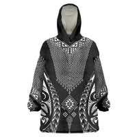 2025 Rugby Championship New Zealand Custom Wearable Blanket Hoodie Poutama Motifs LT7 One Size Black - Polynesian Pride