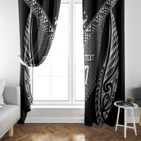 2025 Rugby Championship New Zealand Custom Window Curtain Poutama Motifs - Polynesian Pride