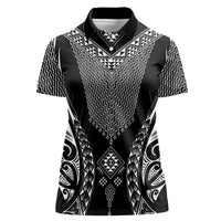 2025 Rugby Championship New Zealand Custom Women Polo Shirt Poutama Motifs LT7 Female Black - Polynesian Pride