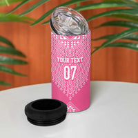 2025 Rugby Championship New Zealand Custom 4 in 1 Can Cooler Tumbler Poutama Motifs - Pink Out LT7 - Polynesian Pride