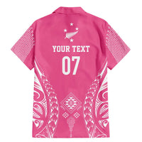 2025 Rugby Championship New Zealand Custom Family Matching Mermaid Dress and Hawaiian Shirt Poutama Motifs - Pink Out LT7 - Polynesian Pride