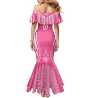 2025 Rugby Championship New Zealand Custom Family Matching Mermaid Dress and Hawaiian Shirt Poutama Motifs - Pink Out LT7 - Polynesian Pride