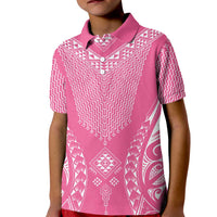 2025 Rugby Championship New Zealand Custom Kid Polo Shirt Poutama Motifs - Pink Out LT7 Kid Pink - Polynesian Pride
