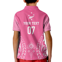 2025 Rugby Championship New Zealand Custom Kid Polo Shirt Poutama Motifs - Pink Out LT7 - Polynesian Pride