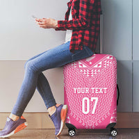 2025 Rugby Championship New Zealand Custom Luggage Cover Poutama Motifs - Pink Out LT7 - Polynesian Pride