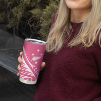 2025 Rugby Championship New Zealand Custom Tumbler Cup Poutama Motifs - Pink Out - Polynesian Pride