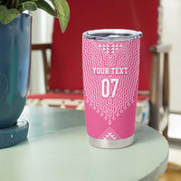 2025 Rugby Championship New Zealand Custom Tumbler Cup Poutama Motifs - Pink Out - Polynesian Pride