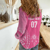 2025 Rugby Championship New Zealand Custom Women Casual Shirt Poutama Motifs - Pink Out LT7 - Polynesian Pride