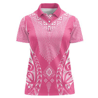 2025 Rugby Championship New Zealand Custom Women Polo Shirt Poutama Motifs - Pink Out LT7 Female Pink - Polynesian Pride