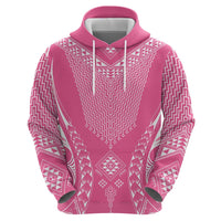 2025 Rugby Championship New Zealand Custom Zip Hoodie Poutama Motifs - Pink Out LT7 - Polynesian Pride