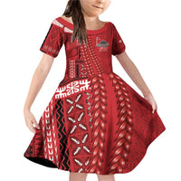 Samoa FAST Siapo Family Matching Off Shoulder Short Dress and Hawaiian Shirt Tatau-Ulafala Vines - Polynesian Pride