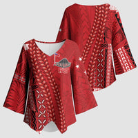 Samoa FAST Siapo Kimono Sleeve Blouse Tatau-Ulafala Vines - Polynesian Pride