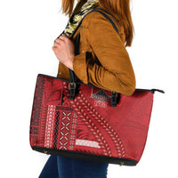 Samoa FAST Siapo Leather Tote Bag Tatau-Ulafala Vines - Polynesian Pride
