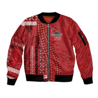 Samoa FAST Siapo Sleeve Zip Bomber Jacket Tatau-Ulafala Vines - Polynesian Pride