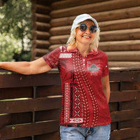 Samoa FAST Siapo Women Polo Shirt Tatau-Ulafala Vines - Polynesian Pride