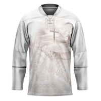 Samoa Lotu Tamaiti White Prayers Hockey Jersey Floral Mamanu Siapo LT7 Unisex White - Polynesian Pride