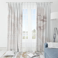 Samoa Lotu Tamaiti White Prayers Window Curtain Floral Mamanu Siapo LT7 - Polynesian Pride