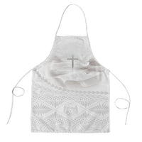 Tonga White Sunday Fakame Apron Tokelaufeletoa Kupesi LT7 White - Polynesian Pride