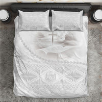 Tonga White Sunday Fakame Bedding Set Tokelaufeletoa Kupesi LT7 White - Polynesian Pride