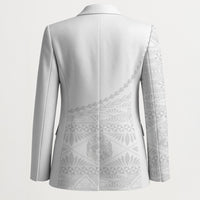Tonga White Sunday Fakame Blazer Tokelaufeletoa Kupesi LT7 - Polynesian Pride