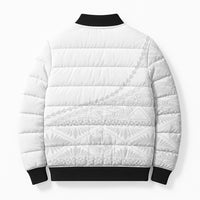 Tonga White Sunday Fakame Bomber Puffer Jacket Tokelaufeletoa Kupesi LT7 - Polynesian Pride
