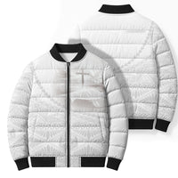 Tonga White Sunday Fakame Bomber Puffer Jacket Tokelaufeletoa Kupesi LT7 - Polynesian Pride