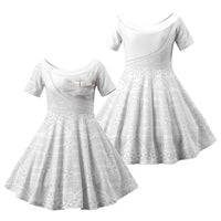 Tonga White Sunday Fakame Family Matching Puletasi and Hawaiian Shirt Tokelaufeletoa Kupesi LT7 Daughter's Dress White - Polynesian Pride