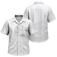 Tonga White Sunday Fakame Family Matching Puletasi and Hawaiian Shirt Tokelaufeletoa Kupesi LT7 Son's Shirt White - Polynesian Pride