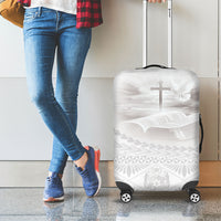 Tonga White Sunday Fakame Luggage Cover Tokelaufeletoa Kupesi LT7 - Polynesian Pride