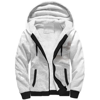 Tonga White Sunday Fakame Sherpa Hoodie Tokelaufeletoa Kupesi LT7 Unisex White - Polynesian Pride